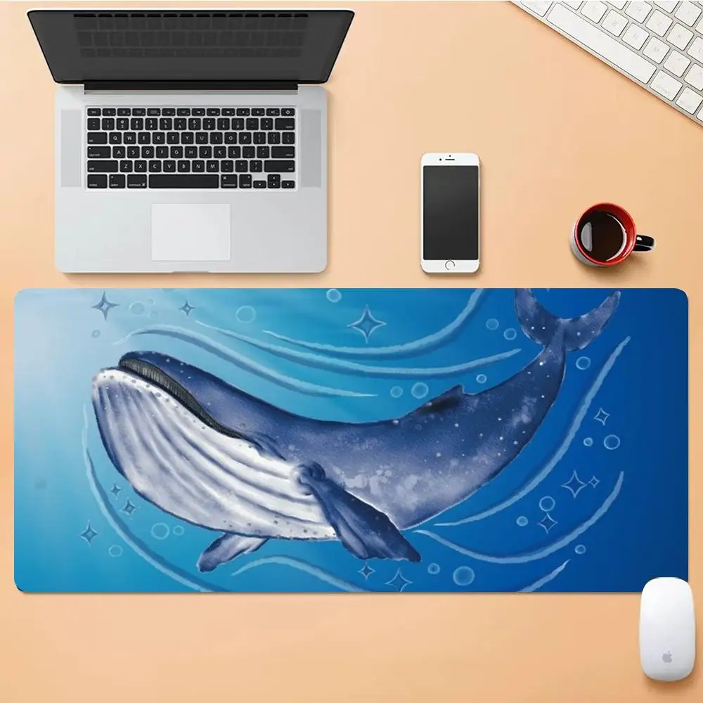 

Blue whale Mouse Pad Desk Mouse Pad Cute HD Desk Pad Extended Gaming Keyboard Mats Large XXL Gamer Mousepad 90x40