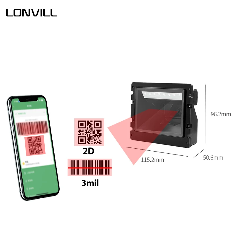 LONVILL High-speed CPU Barcode Module USB RS232 Inventory Mode Megapixels 1280*800 CMOS Colour Barcode Scanner for POS Terminal