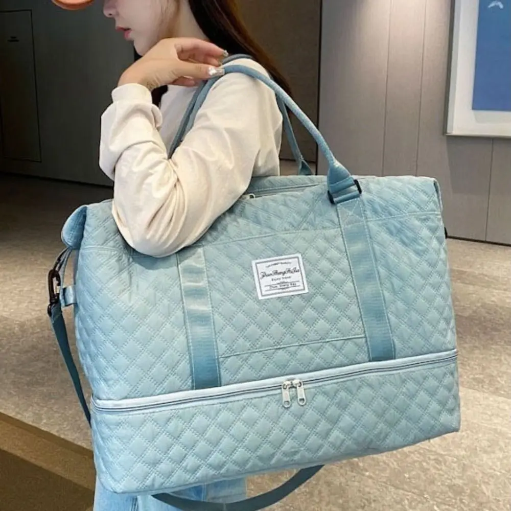 

Oxford Carry On Travel Bag Large Capacity Foldable Storage Handbag Waterproof Wet Dry Separation Travel Tote Bag Women Men