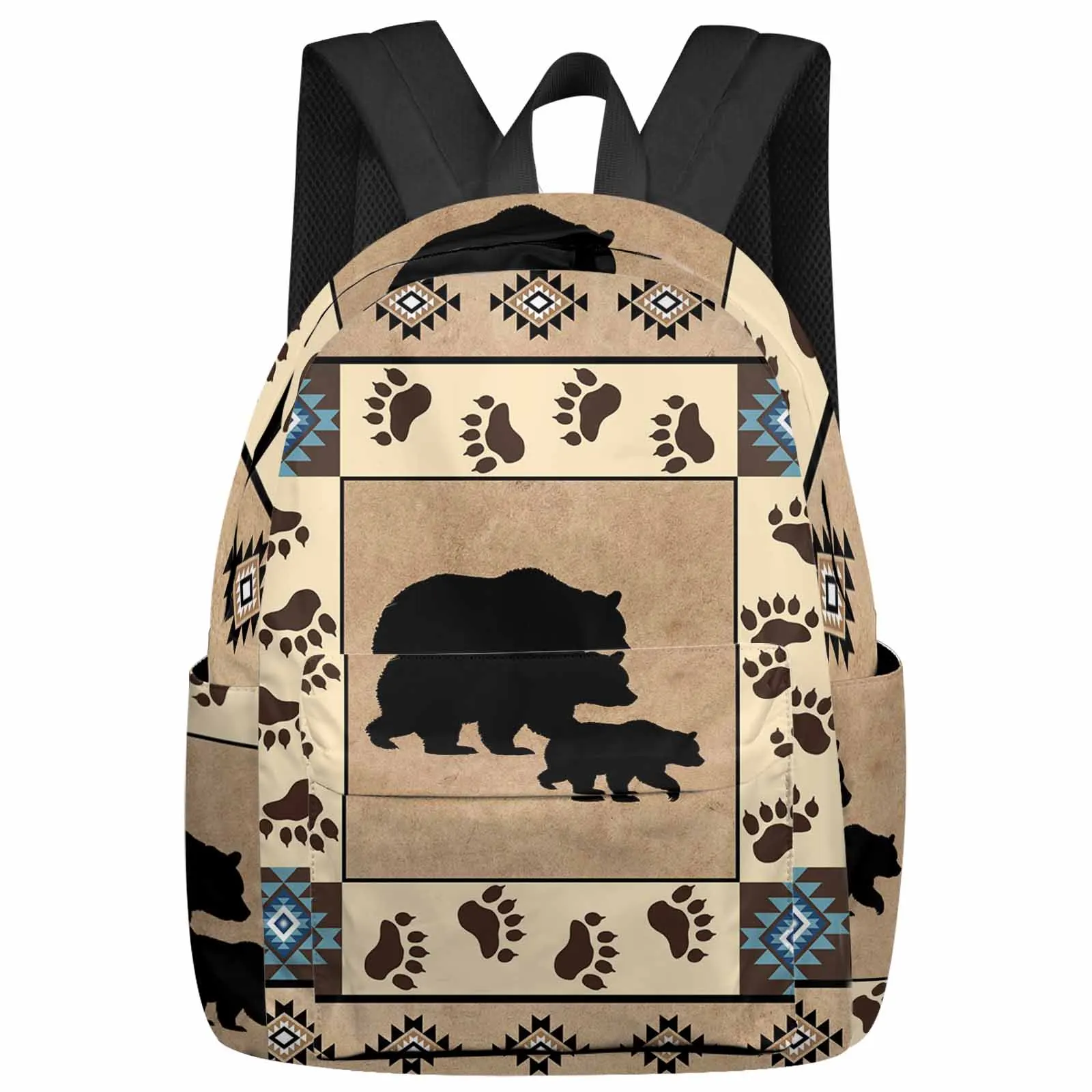 

Retro Abstract Hunting Bear Backpacks Teenagers Student School Bags Men Women Travel Mochila