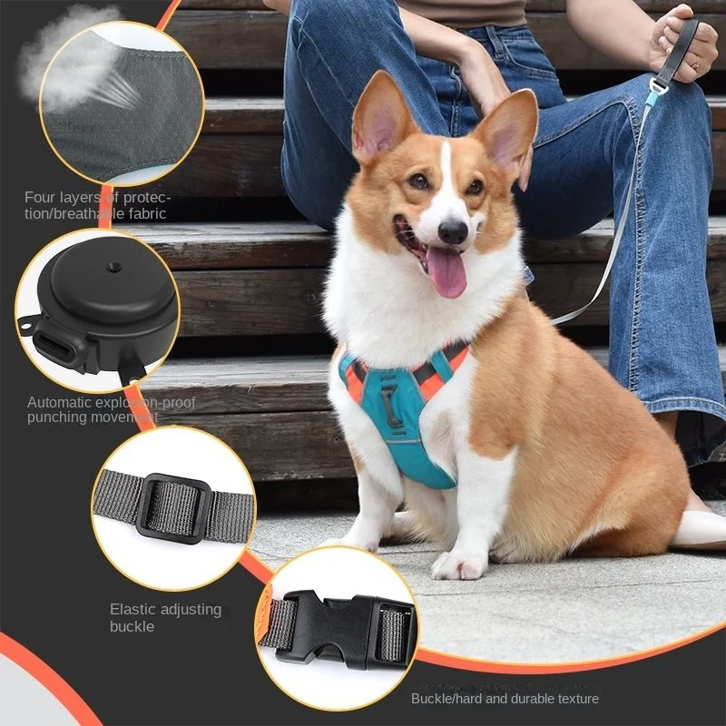 

Retractable Dog Harness and Leash in One Adjustable Hands-Free Leash Automatic Shock Absorbing Function Adjustable Pet Carrier