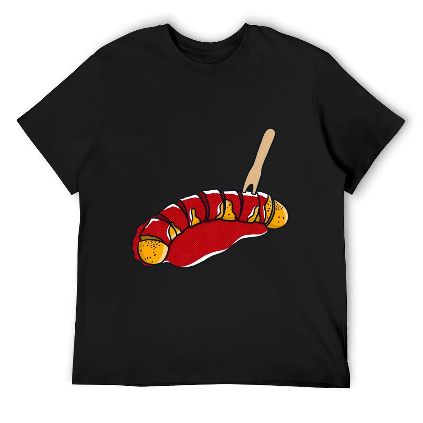 Currywurst-メンズスカーフTシャツ,ヴィンテージ,プレーン,ブラック,速乾性,紳士服