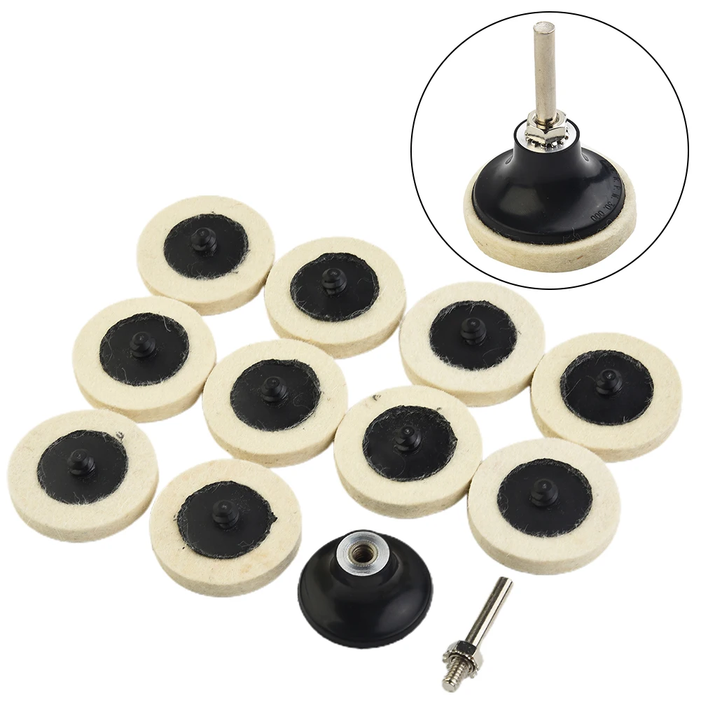 Tamponi per lucidatura Feltro di lana Ruote compresse da 50 mm/2" + 1 kit di accessori per dischi di supporto Attacco pratico