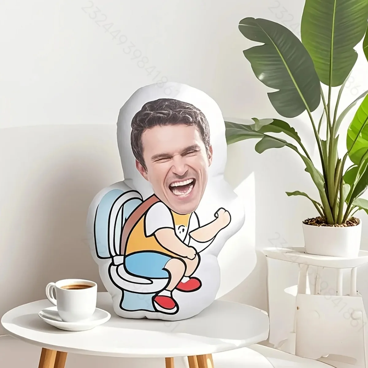 Ein anpassbares Foto-WC-förmiges lustiges Gesichtskissen und personalisiertes Haustierkissen, geeignet für Weihnachten, Erntedankfest, Valentinstag