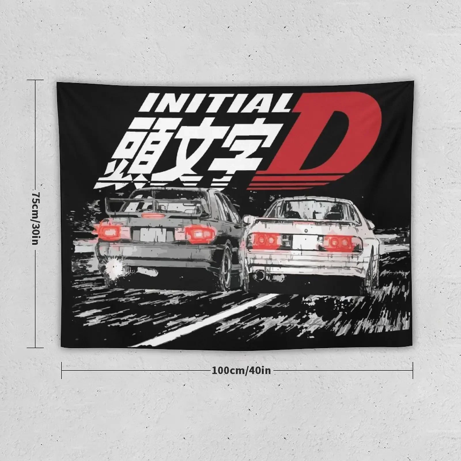 Initial D - Mountain Drift Racing Tandem Takahashi FC vs Kyoichi Sudo EVO eMPIRE Tapestry Home Decoration Art Mural Tapestry