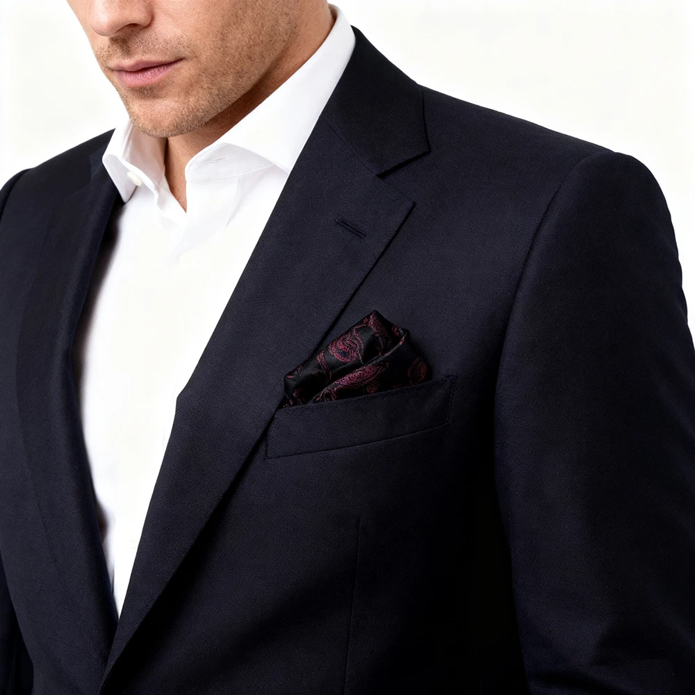 New Men's 23cm Red Green Paisley Handkerchief Polyester Scarf Retro Business Office Pocket Square Party Wedding Accessories Gift