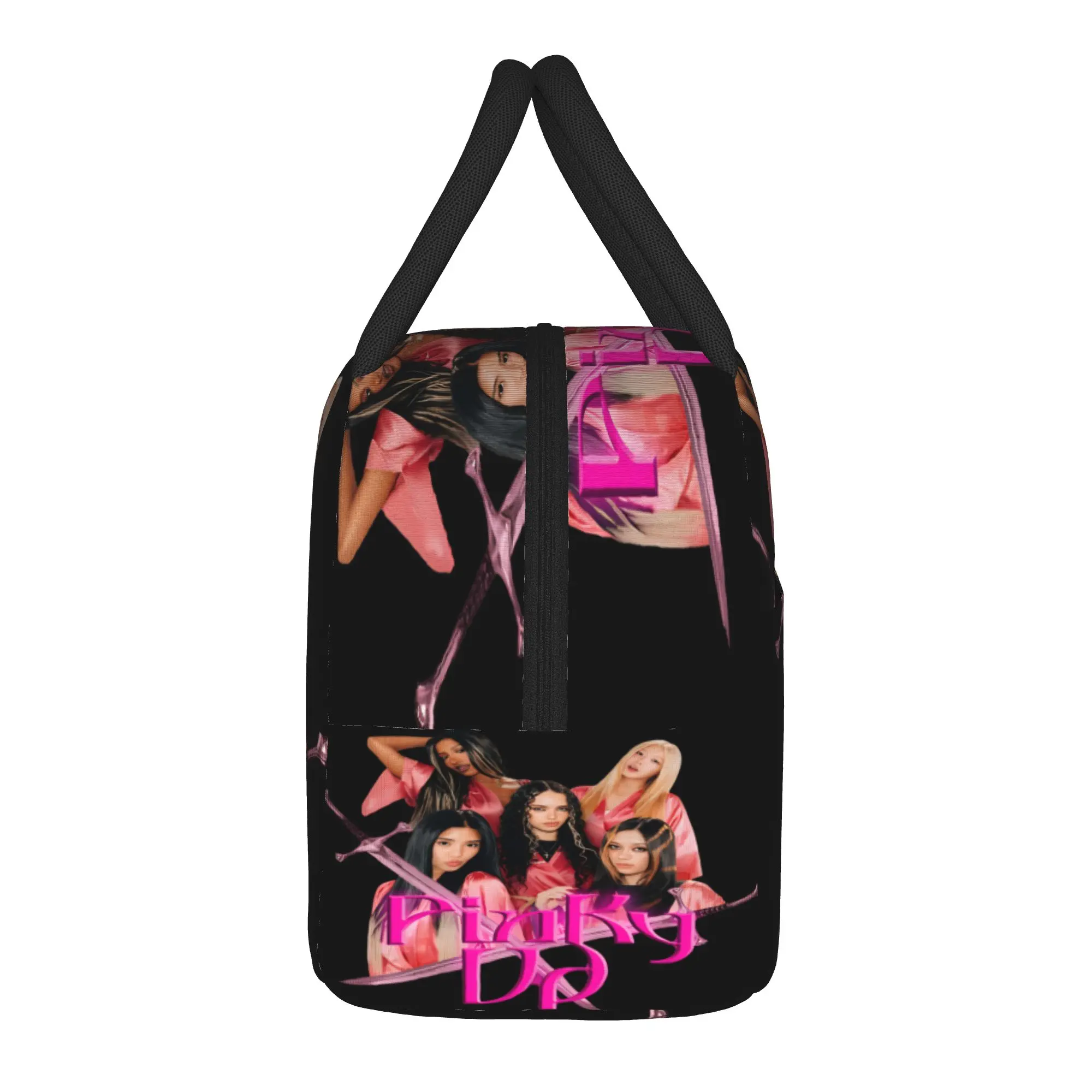 Katseye Pinky Up  Lunch Bag  Leisure Lunch Box For Girls  Travel Cooler Bag Oxford Thermal Tote Handbags