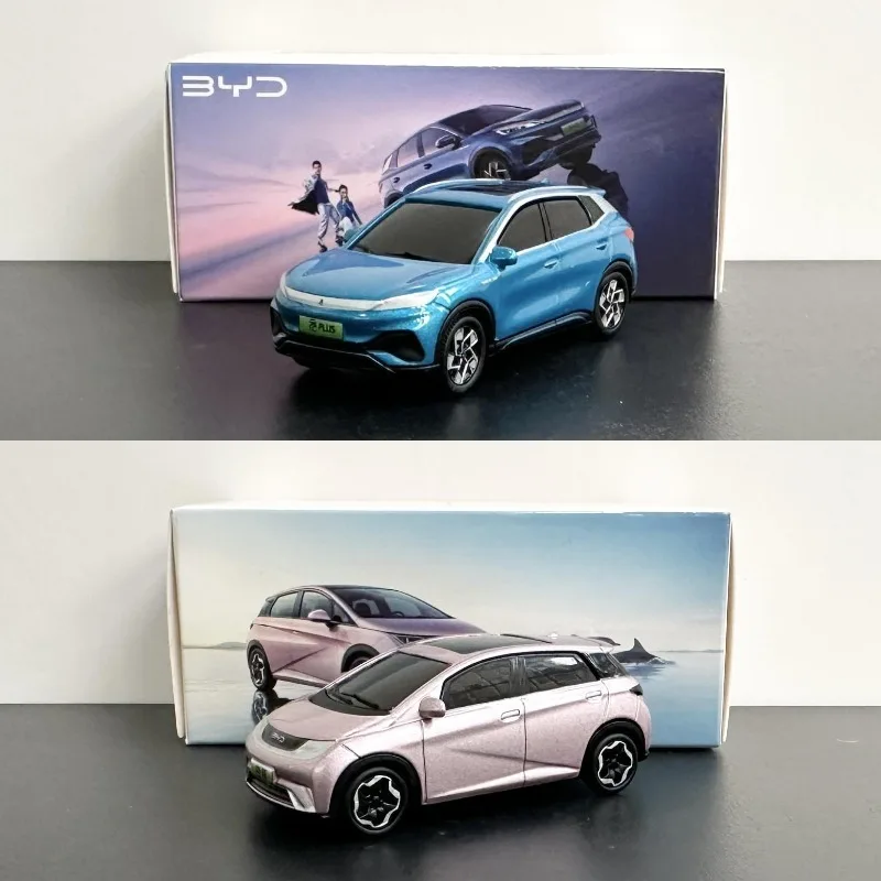 BYD, Dolphin, Song L Yuan Up Yuan Plus Original Model 1:64 Alloy Car Model Simulation Pull Back