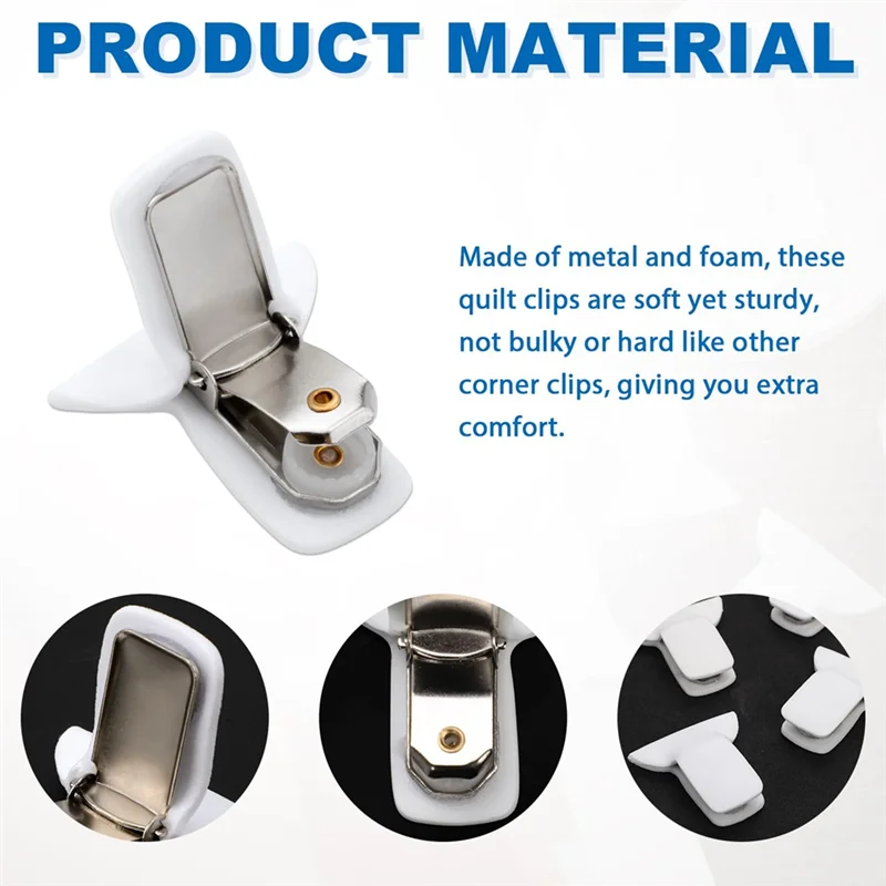 

-A12R 12Pcs Duvet Clips For Comforter Inside, Strong Holder Blanket Quilt Fasteners Foam Metal Padded Duvet Cover Clips