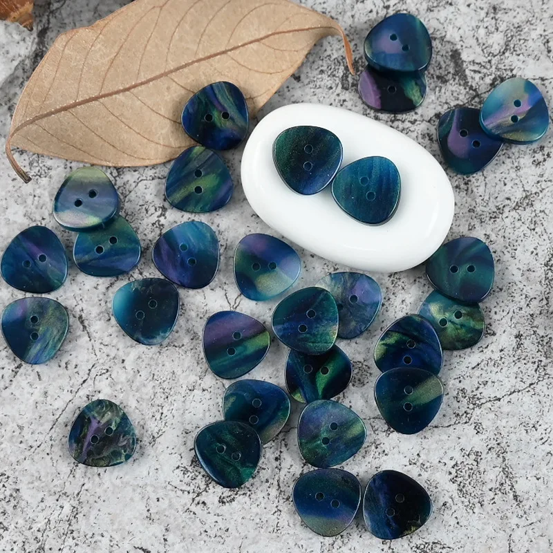 6/12pcs 12mm Amber Blue Ellipse Resin Button Pearllight Bowl Shape Four Eye Button Wedding Decoration Sewing Accessories