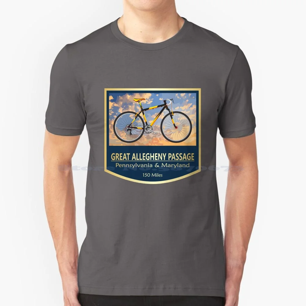 Great Allegheny Passage ( Bike2 ) 2 T Shirt 100% Cotton Tee Great Allegheny Passage National Recreation Trail Maryland Rail