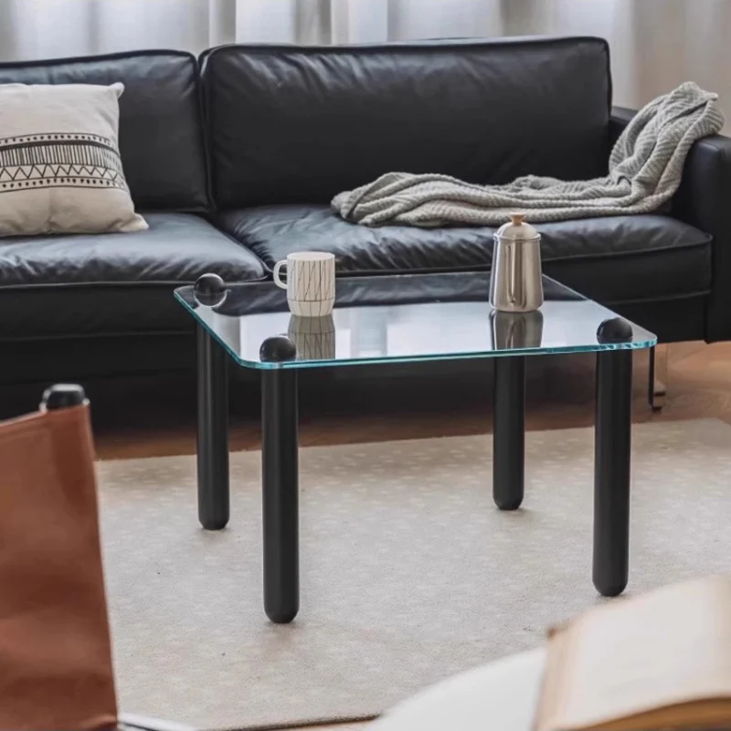 

modern transparent coffee table glass standing aesthetic Italian coffee table living room designer mesa auxiliar home furniture