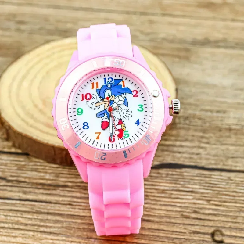 Sonics – montre à Quartz électronique pour enfants, dessin animé, prévention des rayures, bracelet en caoutchouc, mode étudiant, cadeaux d'anniversaire