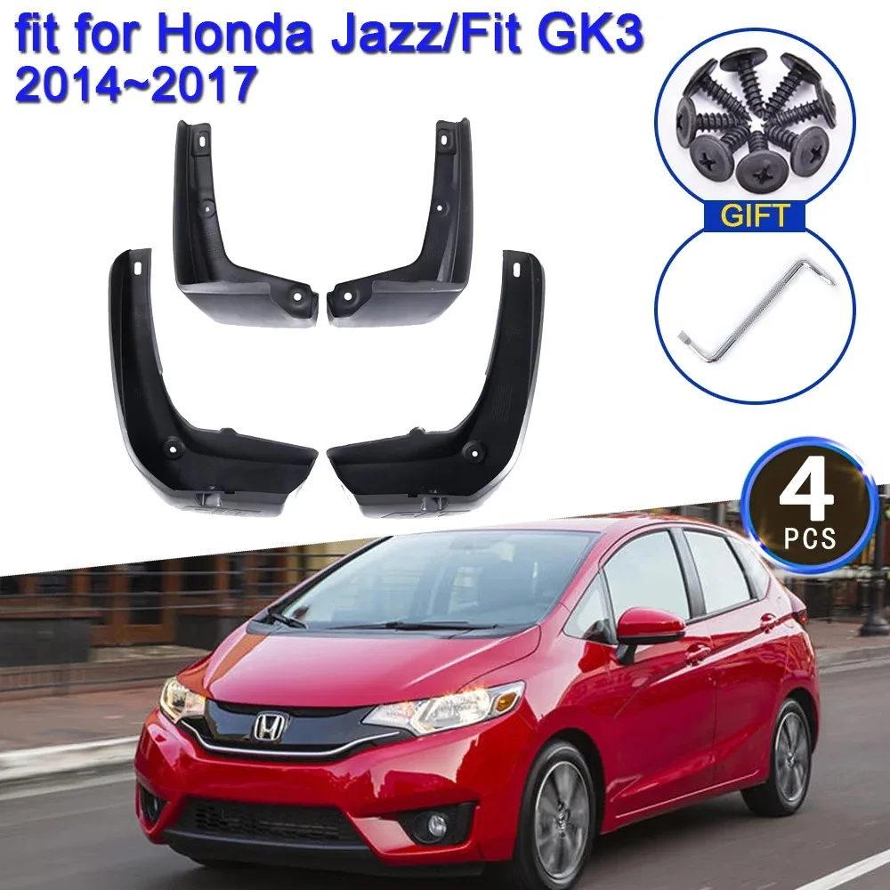 

Mud Flaps For Honda Jazz Fit GK3 2014 2015 2016 2017 Splash Guards Flap Mudguards Fender Front Rear Wheel Car Stying Accessories