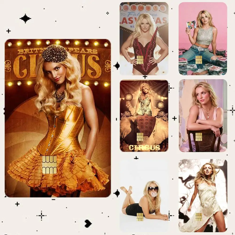 

B-Britney Spears Circus In The Zone HD Waterproof Card Skins Protective Stickers for Credit Bank Game Cards