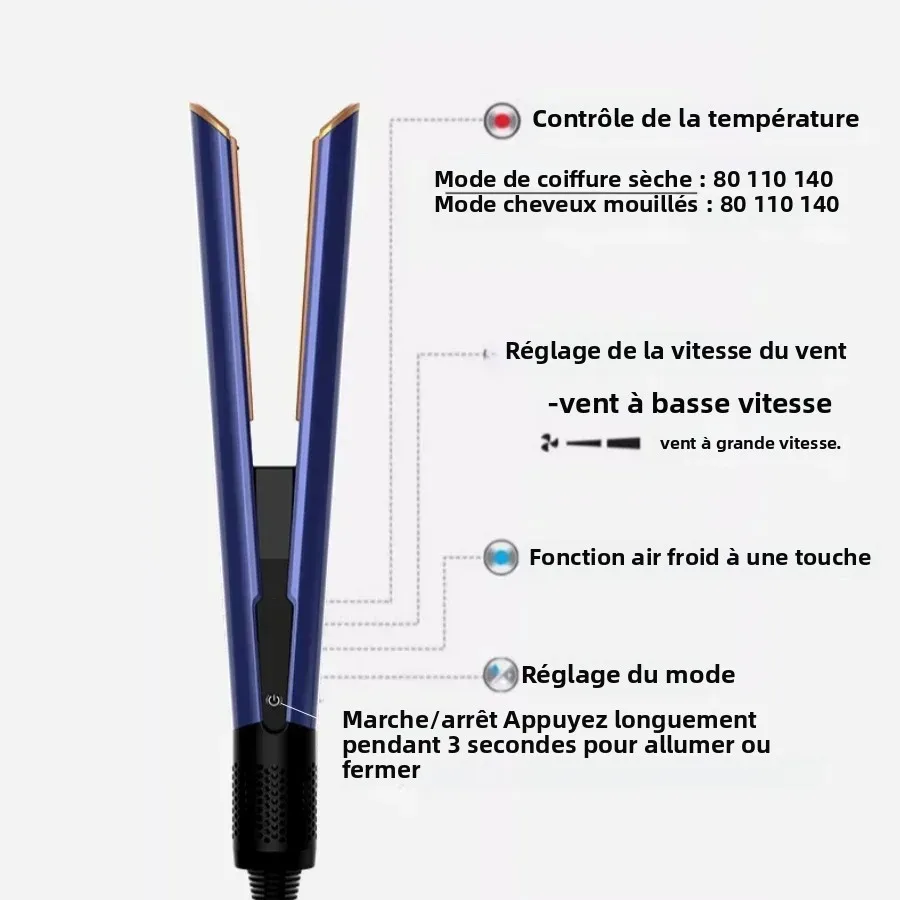 

2-in-1 Hair Straightener and Dryer Combo - Negative Ion Heating Flat Iron for Quick, Long - Lasting Hair Styling at Home，salon