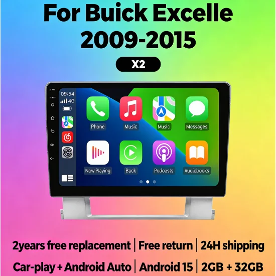 

Для Buick Excelle 2009-2015: Беспроводное CarPlay и Android Auto, 2DIN автомагнитола, GPS-навигация, мультимедийный проигрыватель с дисплеем
