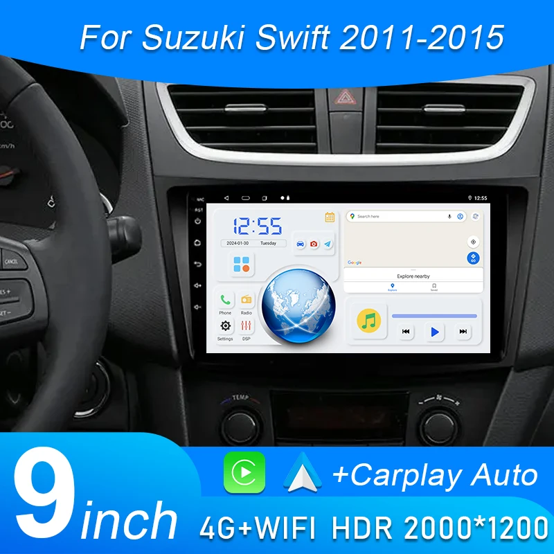 

Android Car Radio For Suzuki Swift 2010-2016 Auto Stereo Navigation GPS 4G Carplay Multimedia Video Player Screen NO 2din DVD