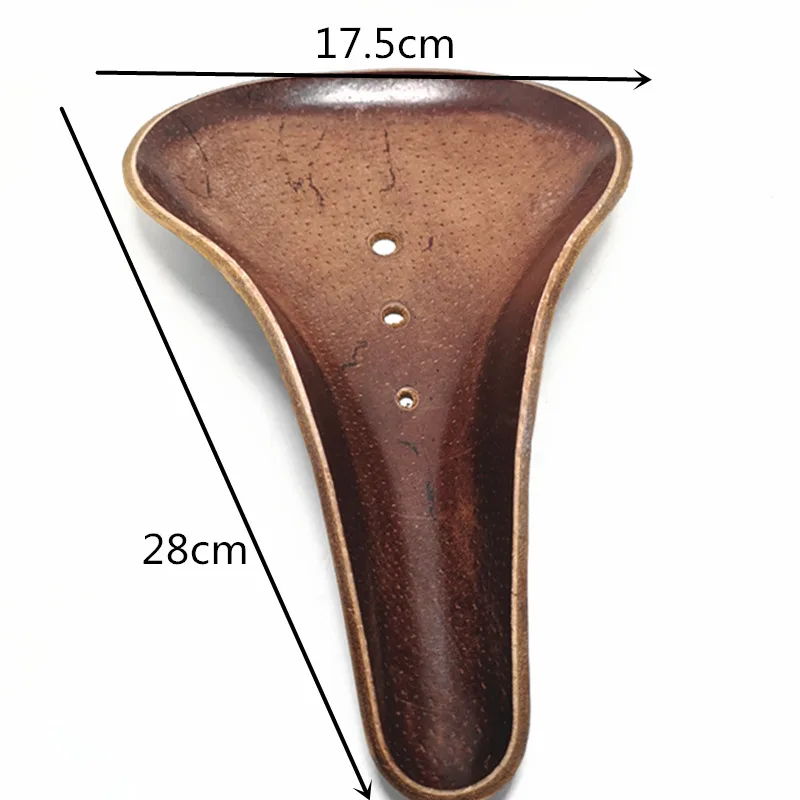 P1 Retro siodełko rowerowe 100% skórzane akcesoria do siodełek rowerowych metalowy stojak 4 kolory opcjonalnie 28*17.5cm — zdjęcie 7