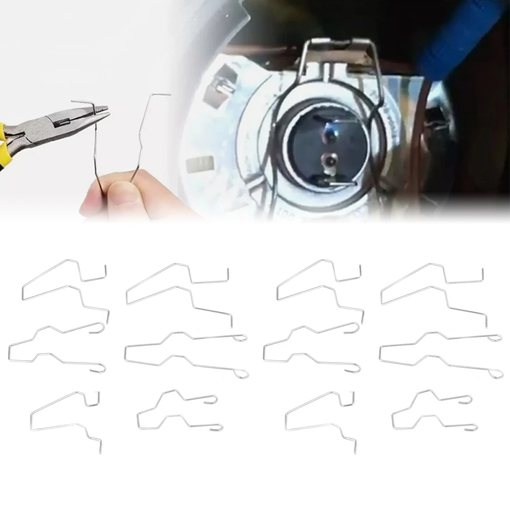 6/9/12 Pcs Bulb Retaining Spring Clamp H1 H3 H4 H7 Assorted Headlight Bulb Retaining Clip Holder Set Car Headlight Assembly
