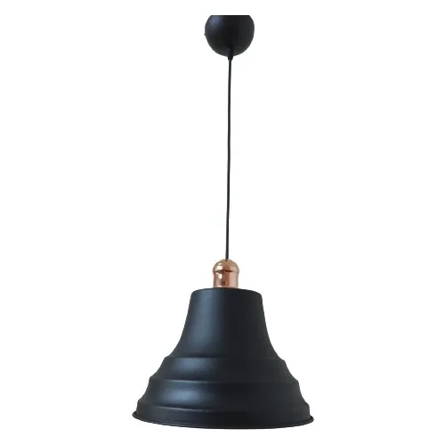 Rys Design Rys Retro Metal Copper Cap Black Black Inside Single Pendant Lamp Chandelier Çap.27 cm