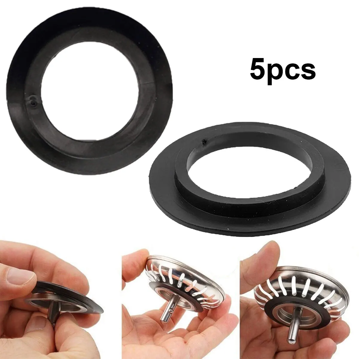 

5 Pcs Rubber Seal Washer Gasket Kitchen Bathroom Sink Drain Seal Gasket Seal Plug