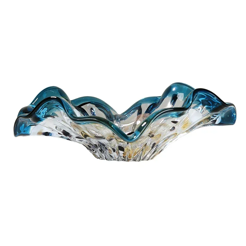 Y  Glass lotus leaf fruit bowl coffee table decorated with candy dried fruit bowl living room dining table model room porch
