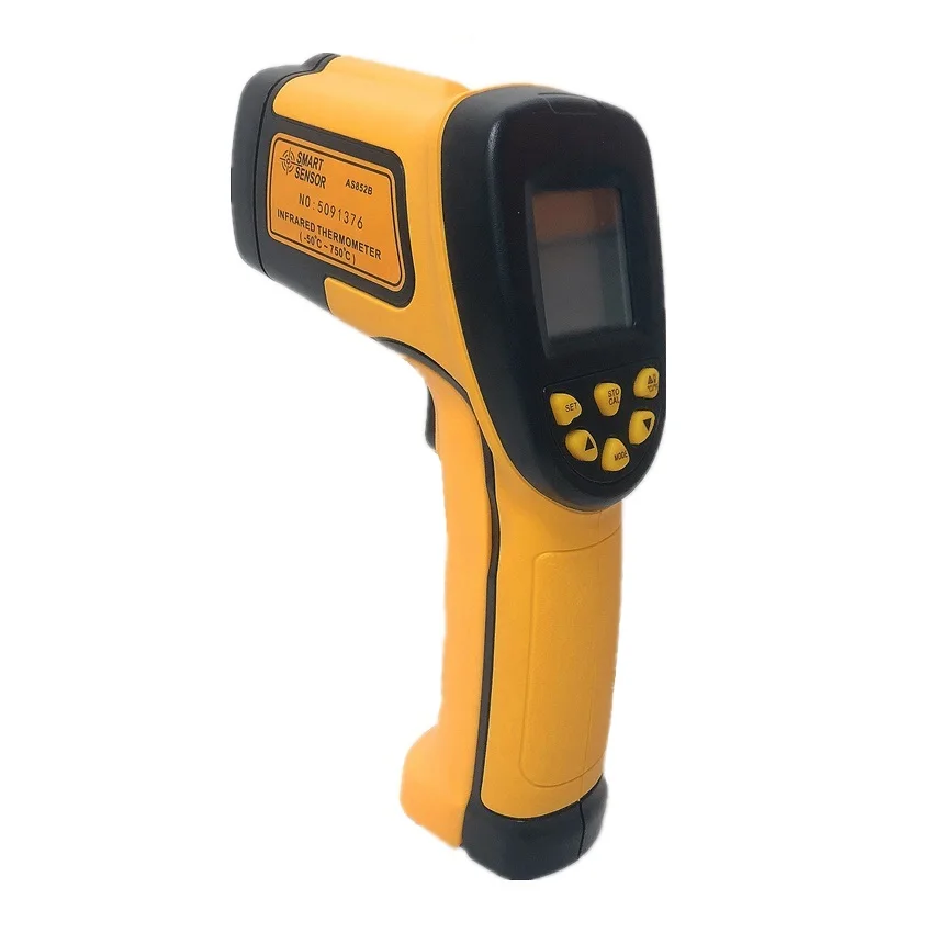AS852B Digital IR เครื่องวัดอุณหภูมิ Contact Instant อ่านเครื่องวัดอุณหภูมิอินฟราเรดเลเซอร์อิเล็กทรอนิกส์ปืนอุณหภูมิการวัดเมตร