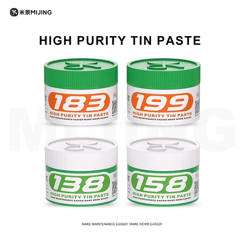 

MIJING 138/158/183/199 50g High Purity Tin Paste Welding Flux for IC CPU BGA SMD Phone Maintenance Tin Paste