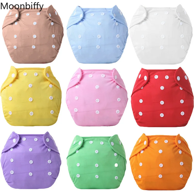 

9 Colors 1PC Ecology Cloth Diapers Newborn Baby Diaper Reusable Waterproof Panties Solid Color Cloth Nappies for 0-1 Year Baby