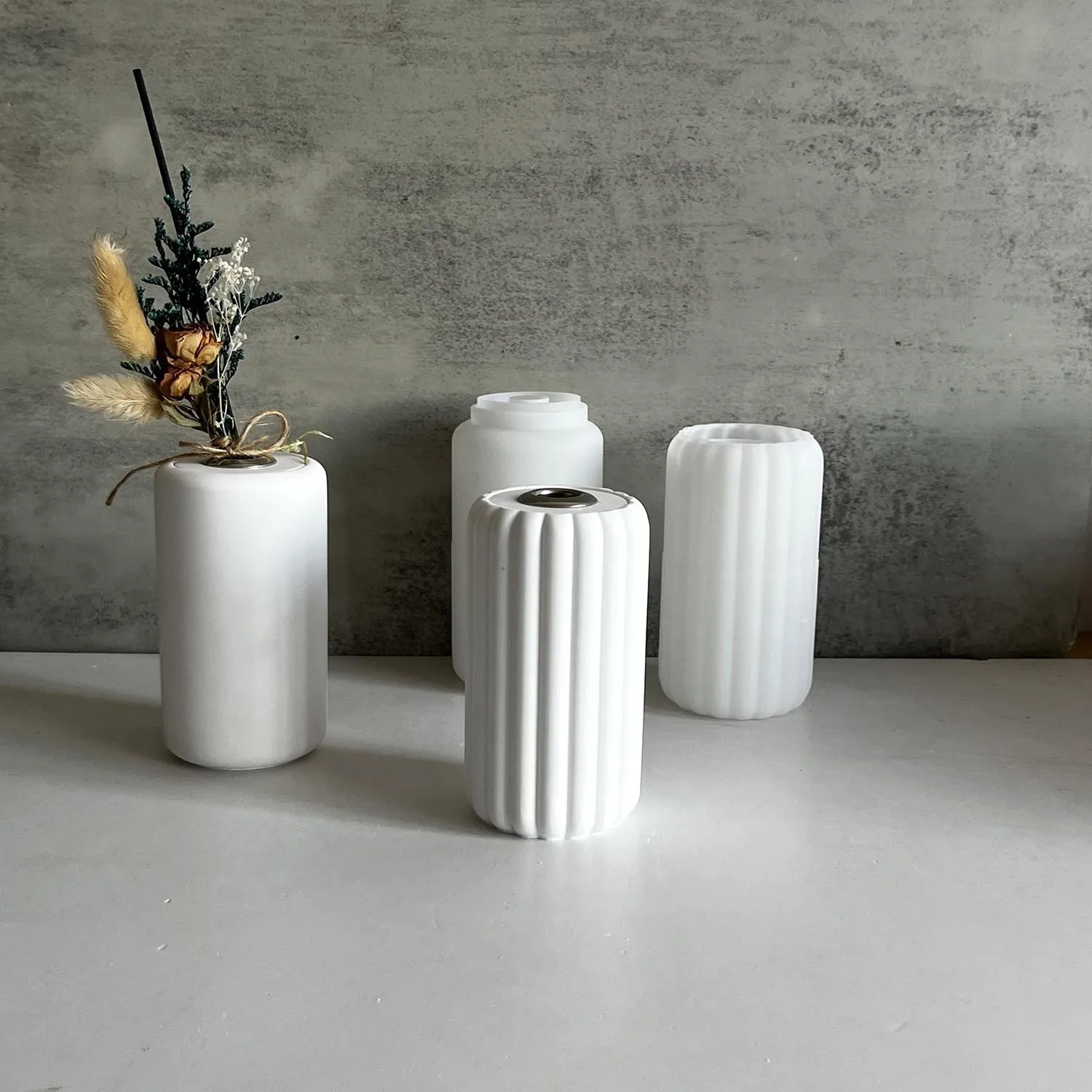 Stripe Fragrance Bottle Silicone Molds DIY Handmade Flowerpot Vase Concrete Cement Gypsum Plaster Mould Aromatherapy Bottle Mold