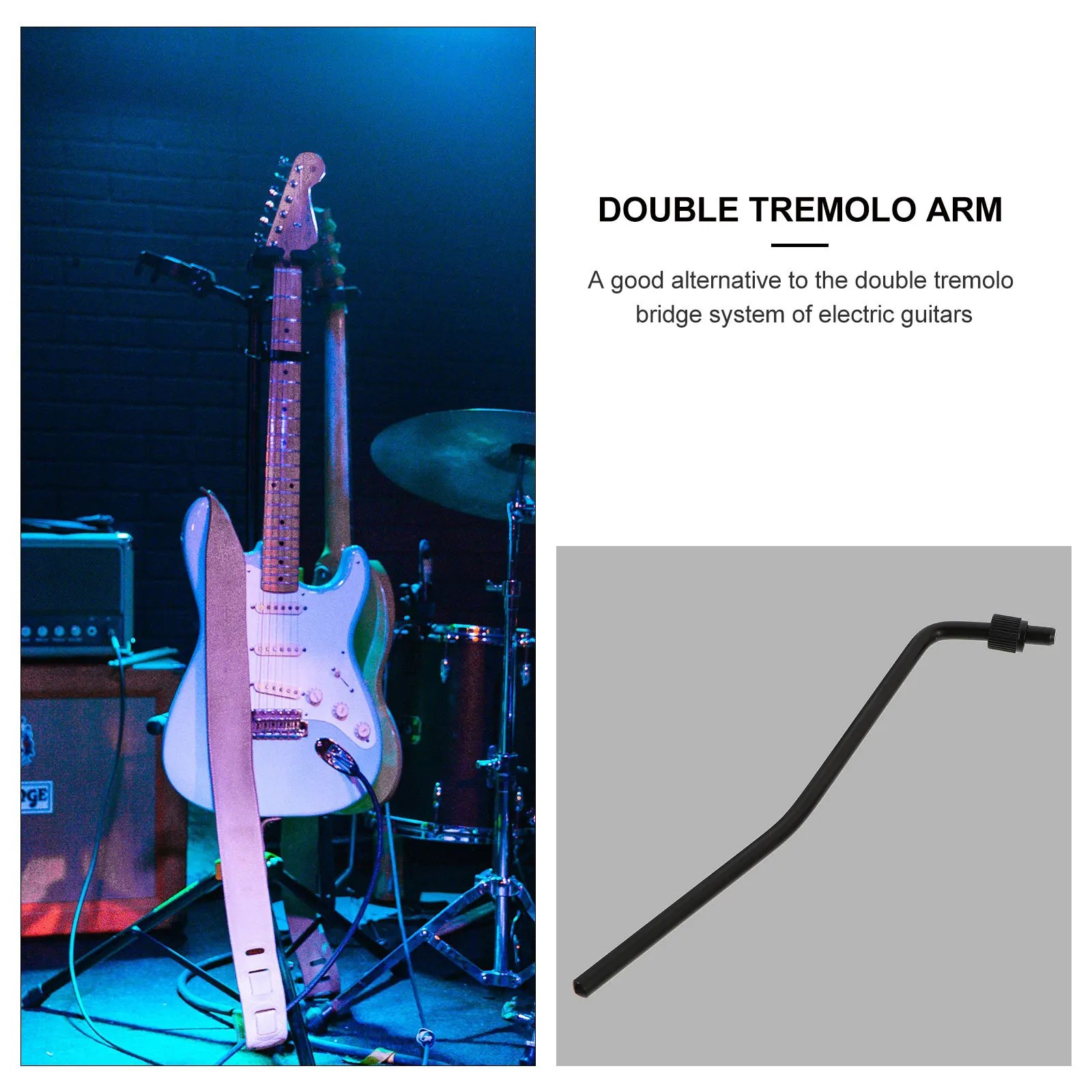 

2Pcs Double Tremolo Arm 9mm Thread Electric Guitar Whammy Bar Lever Vibrato Arm Replacement Whammy Bar for Electric Guitar