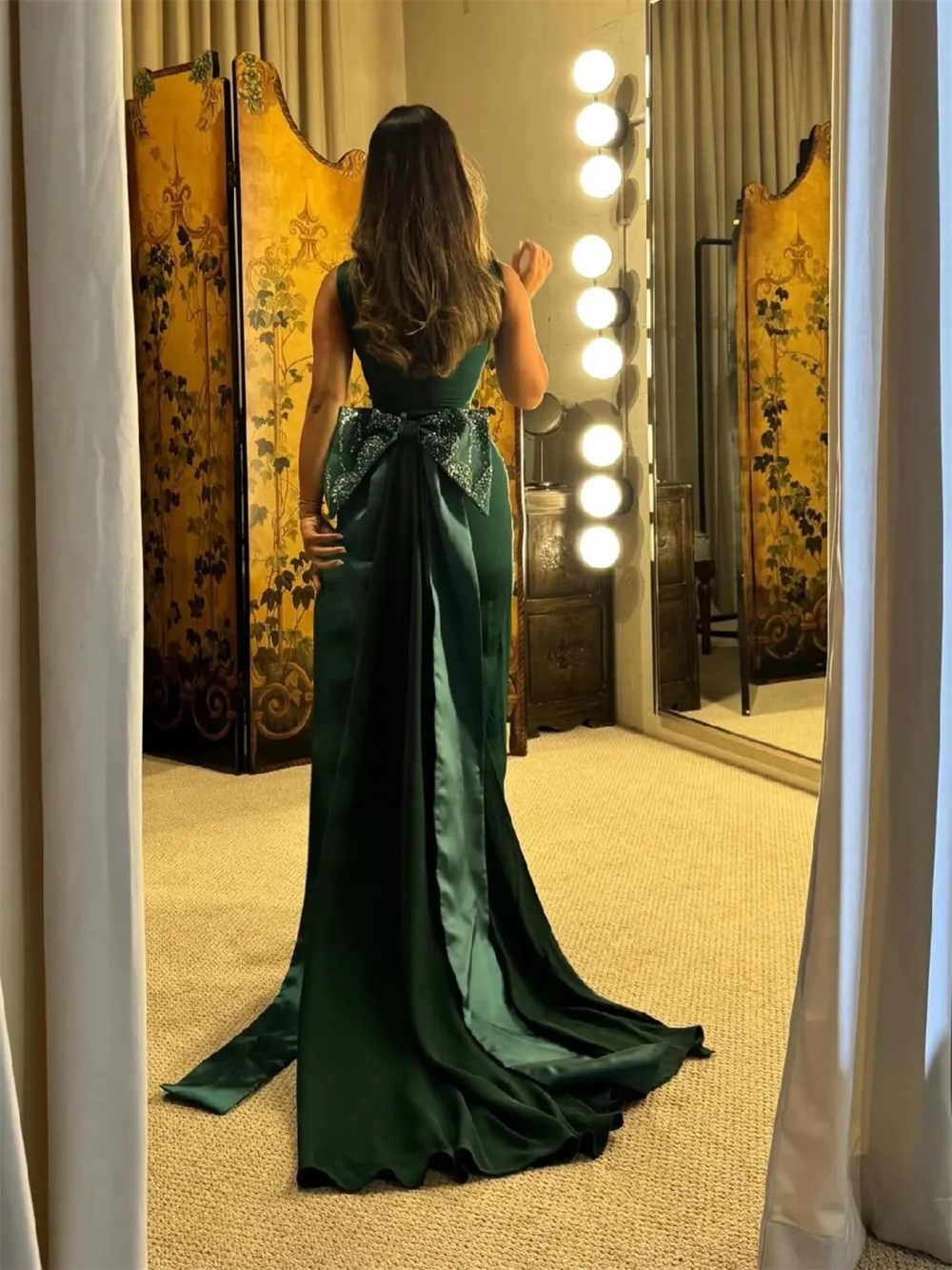 Contessa Dubai Customized Mermaid Prom Dress With Shiny Sequins Square Collar Vestidos de noche Ankle-Length Formal Evening 2025 image 2