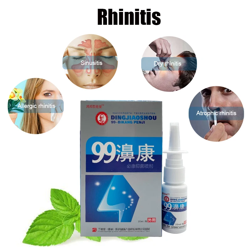 20ml Nose Spray Treatment Nose Blocked Uncomfortable Sneeze Chronic Rhinitis Sinusitis Drop Chinese Traditional Herb Medical