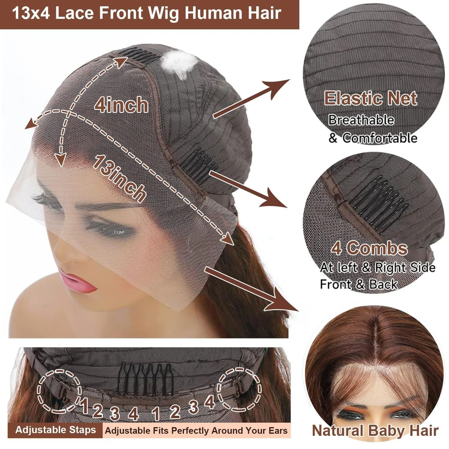 30 Inch 250% Density 13x4 Hd Lace Frontal Wig Highlight Wig Human Hair Wigs Curly Chocolate Brown Jerry Curly Wigs For Women image 5