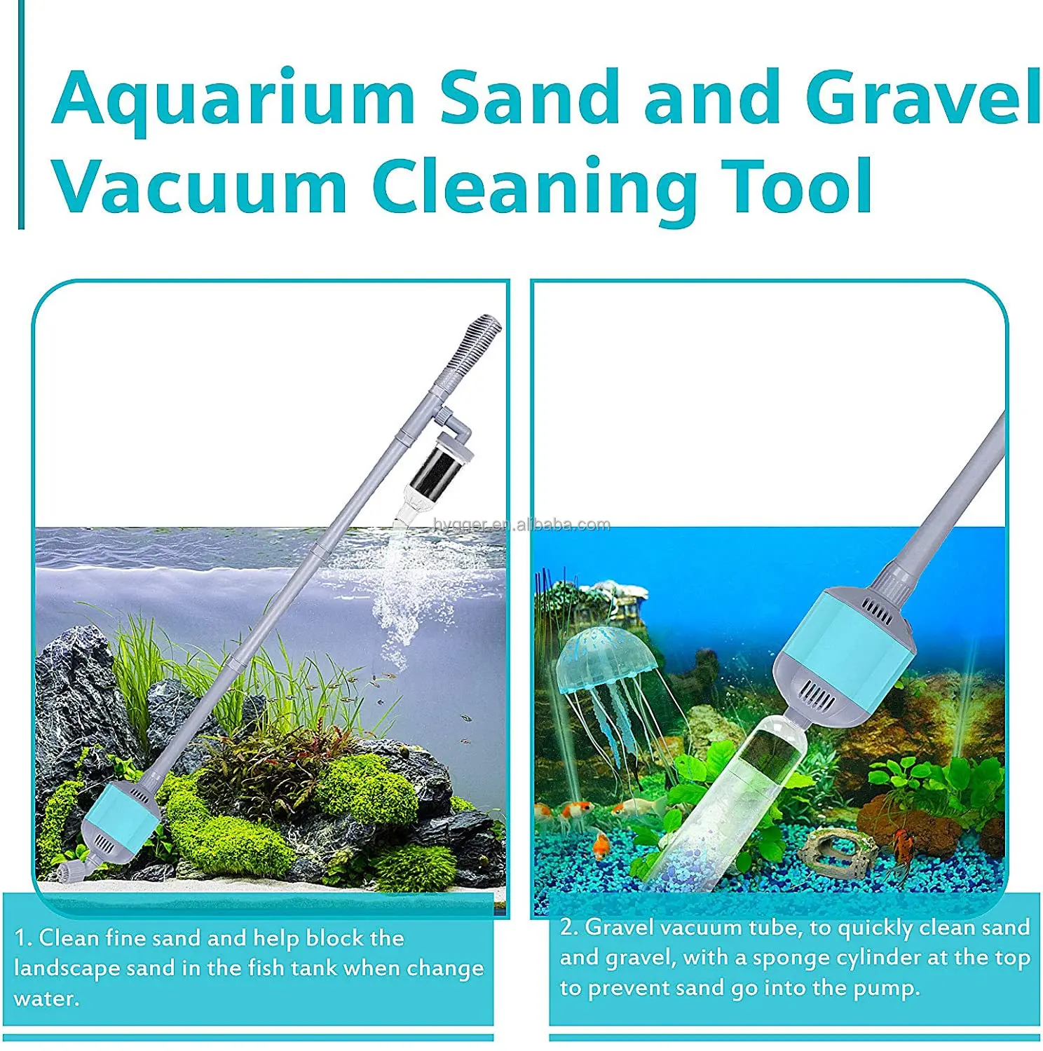 Fish Tank Cleaner Electric Aquarium Gravel Filter 5 in 1 Automatic Fish Tank Cleaning Tool Set Vacuum Water Changer