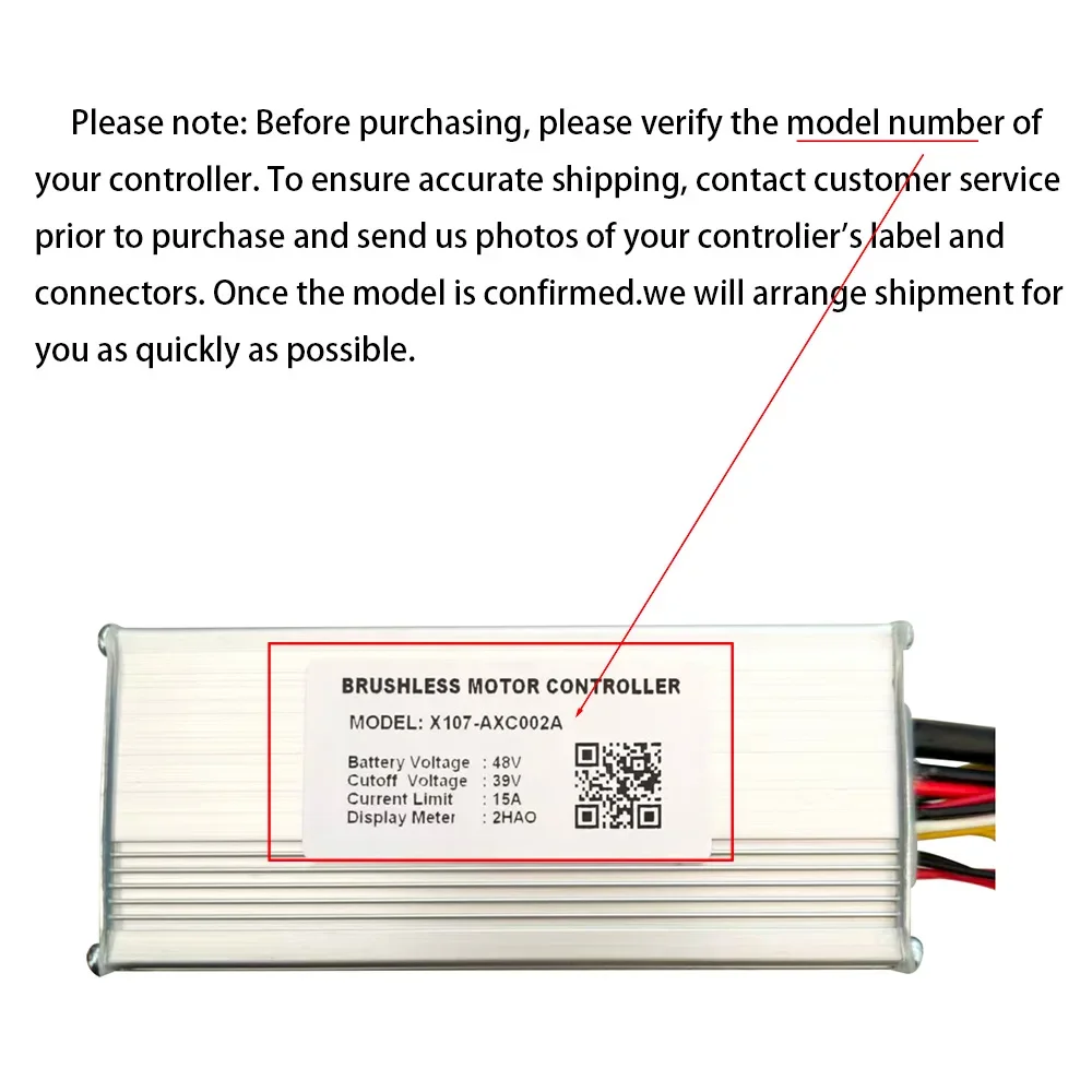 

Nulkomma 48V 15A Brushless Motor Controller X107-AXC002A Electric Scooter Controller MTB Ebike Speed Accessory Compatible with 2