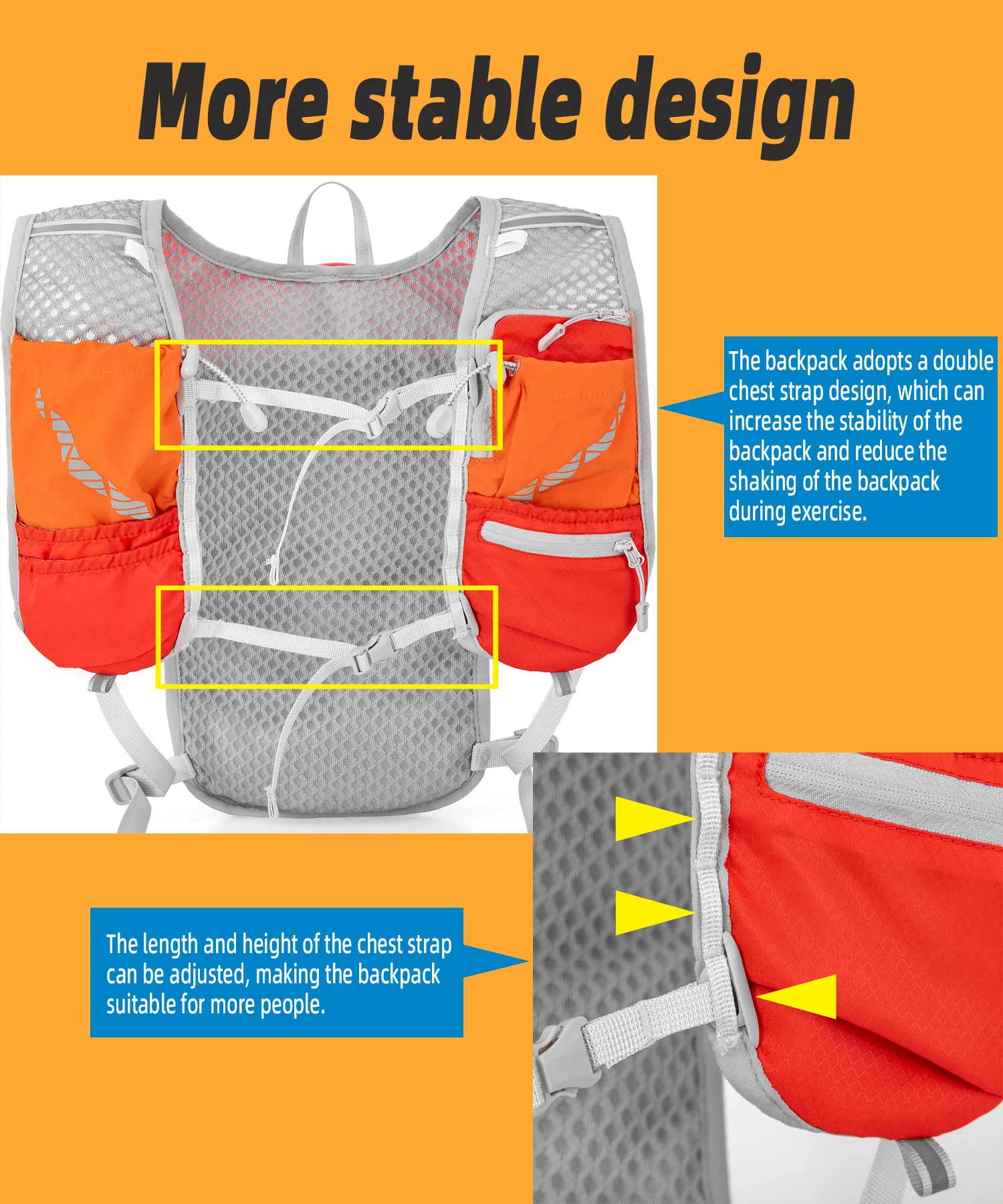 Outdoor-Sportrucksack Wanderrucksack Mini Ultraleicht Atmungsaktiv Jogging Bergsteigen Radfahren Offroad-Trail-Running-Tasche Tagesrucksack – Detail 13