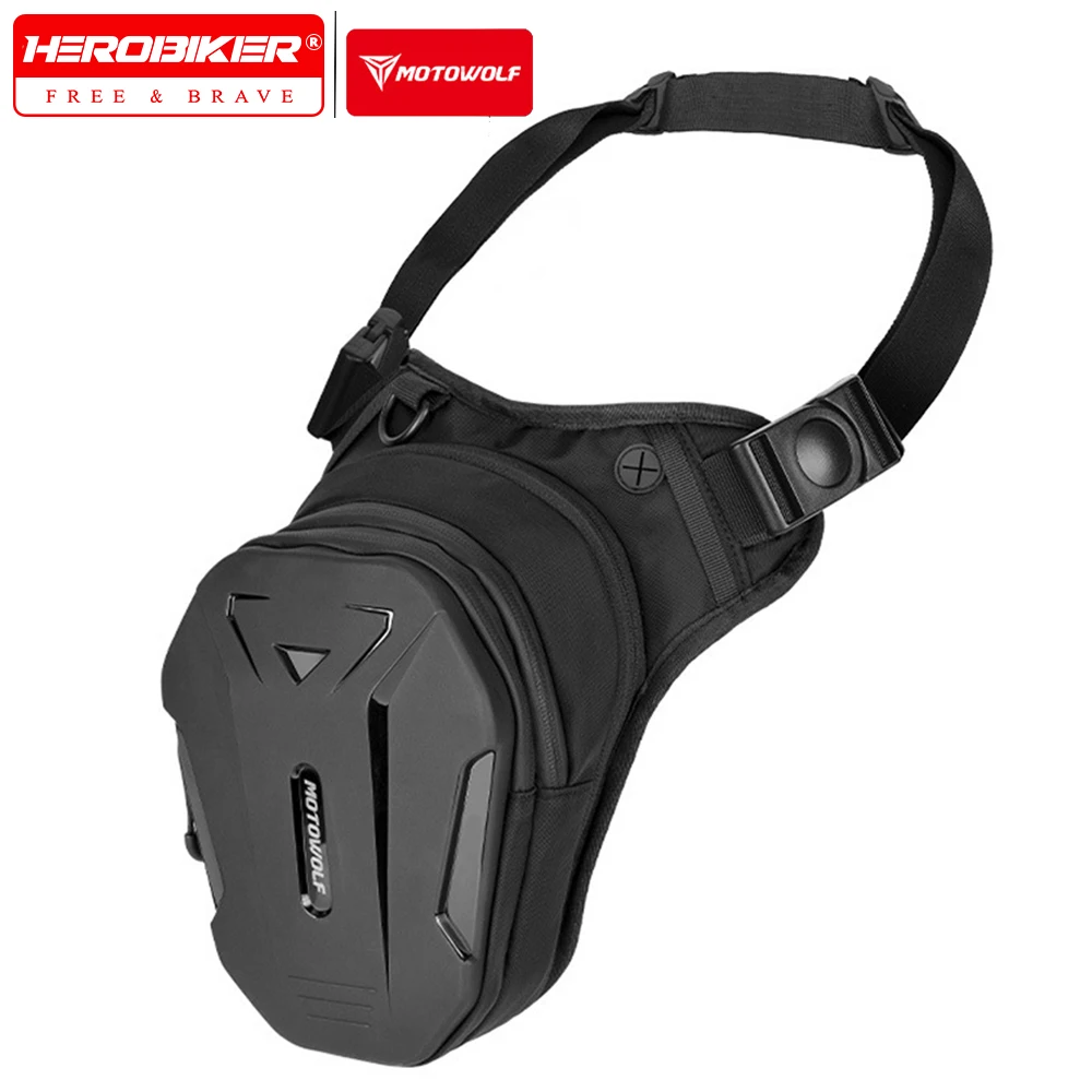 

Мотоциклетная сумка MOTOWOLF: жесткая EVA-сумка на бедро, мужская поясная сумка для телефона, наколенник-сумка, мотоциклетная сумка на бедро/пояс