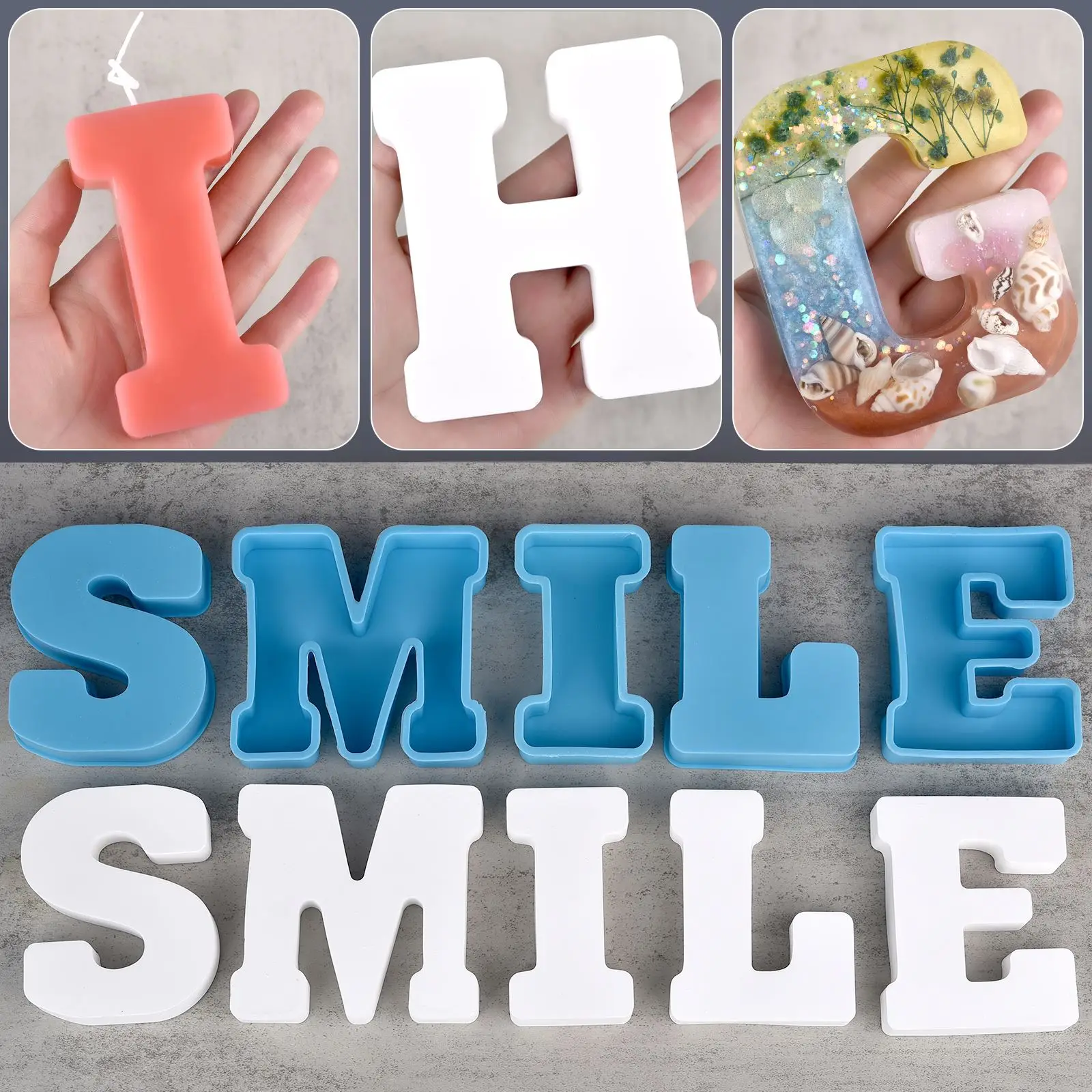 

26 Letter A-Z Alphabet Silicone Mold Crystal Glue Epoxy Resin Casting Mold For DIY Jewelry Making English Letter Candle Ornament