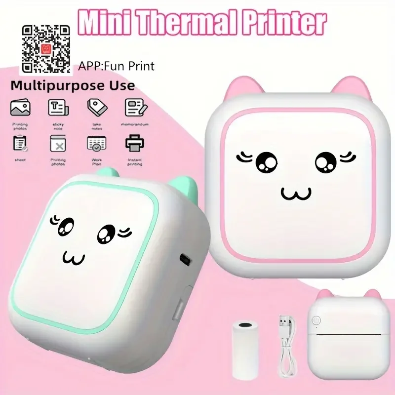 Mini Pocket Wireless Thermal Printers For Android IOS BT Inkless Printing Gift For Label Receipt Photo Notes Study Home Office