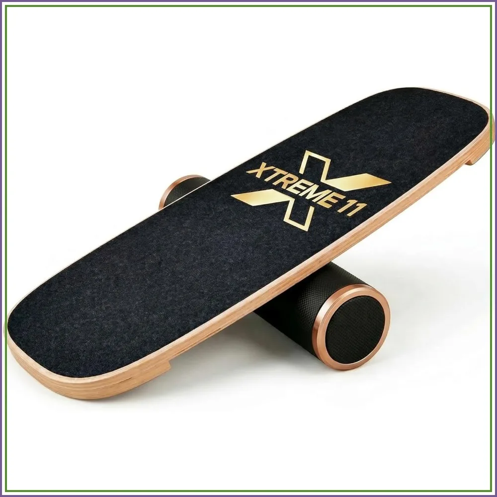 

Wooden Balance Board Trainer for Adults – Core Strength & Stability for Surf, Skate & Snowboard Training – Non-Slip Home Gym Fitness Board
