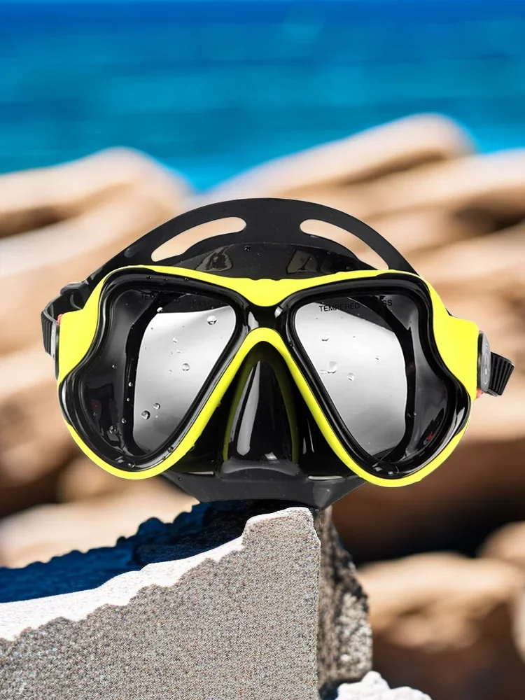 Diving goggles myopia adult free snorkeling Sanbao anti-fog tempered glass GoPro mask breathing tube deep diving