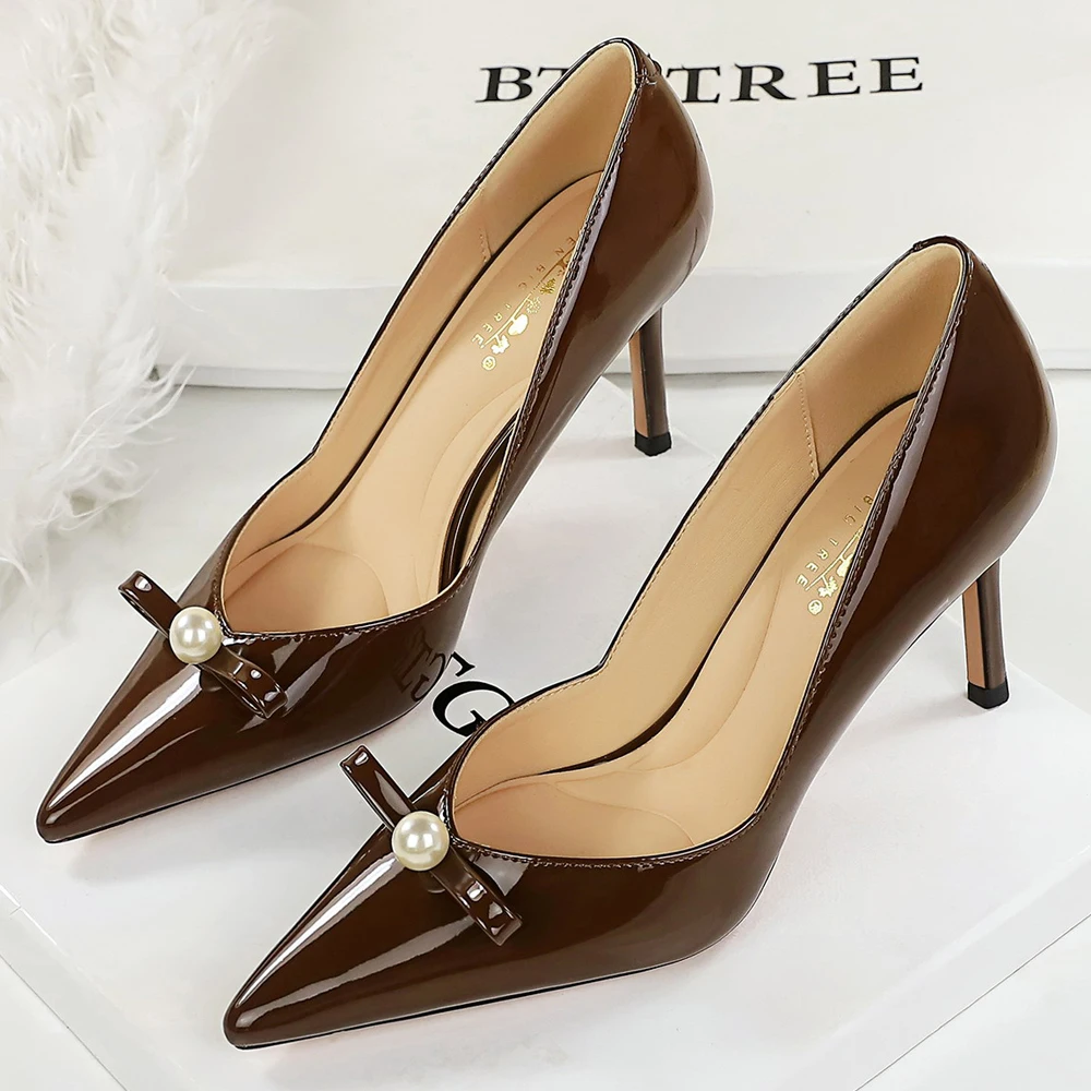 Shoe Tree - BIGTREE Shoes Pearl Design Women Pumps