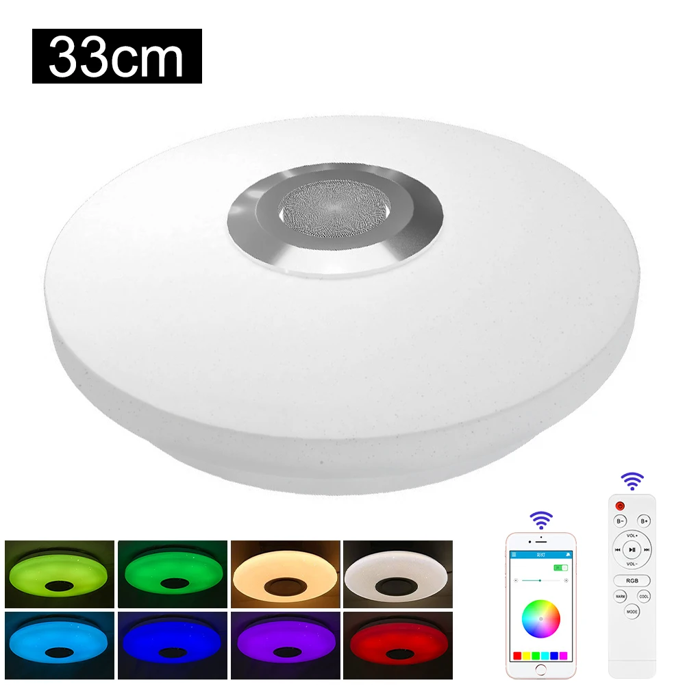 33cm WiFi Modern RGB LED Ceiling Light Home APP Bluetooth Music Smart Lamp+Remote Control Home Lighting For Google