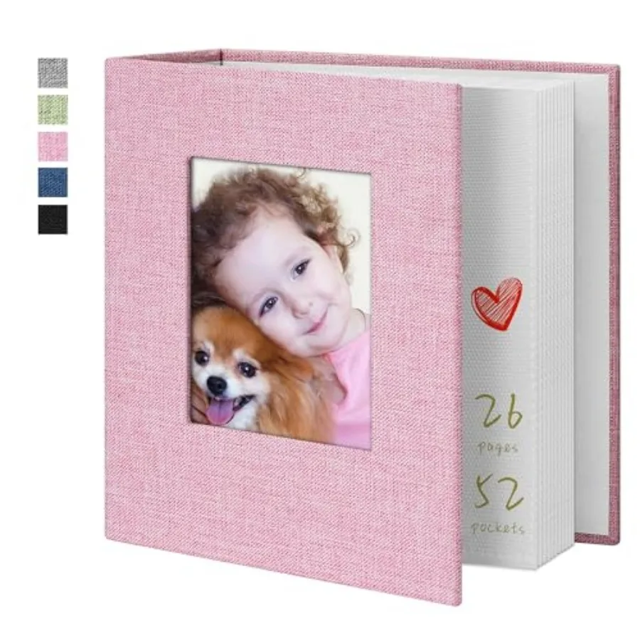 

Photo Album 4x6 with Linen Cover Picture Albums for Family, Wedding, Baby, Photo Book Holds Vertical Pictures