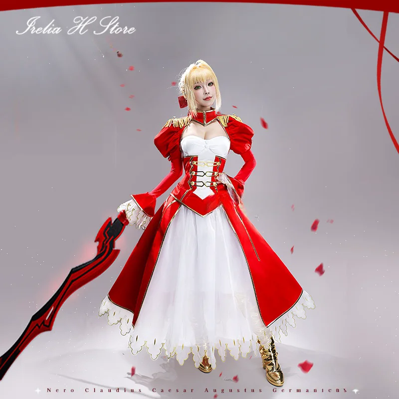 Irelia H Nero Fate/Grand Order FGO Cosplay Saber Red Dress Cosplay Costume Halloween Costume Female