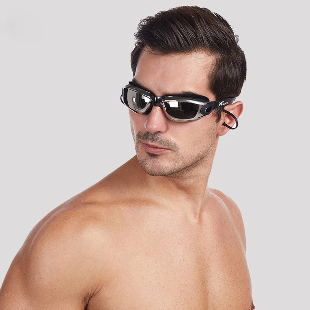 Professional Swimming Goggles With Earplugs Anti Fog Leak Proof Uv Protection Wide Field  Suitable For Women Men Adults