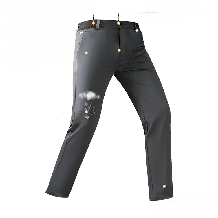 Water-Resistant Anti-Static Laser Cut Business Casual Pants Men's Fashion Urban Style Spring Summer Long Straight Leg Trousers