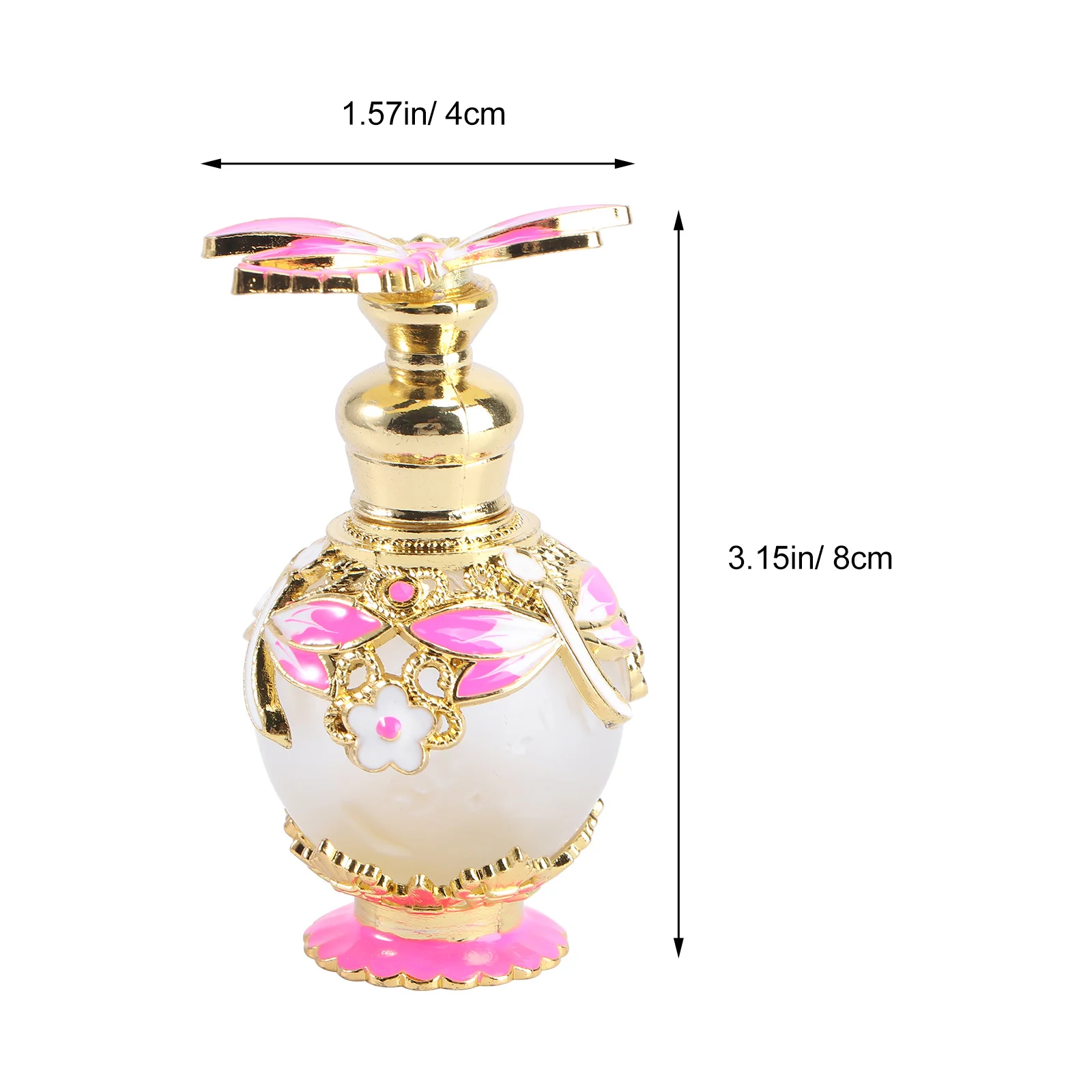 Bottiglia di profumo in vetro Decorazione libellula Coperchio elegante per la conservazione dell'olio essenziale Porta olio smerigliato ricaricabile Stile di lusso